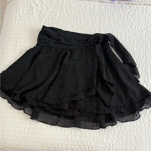 Aerie Black/Gray Layered A-Line Skirt